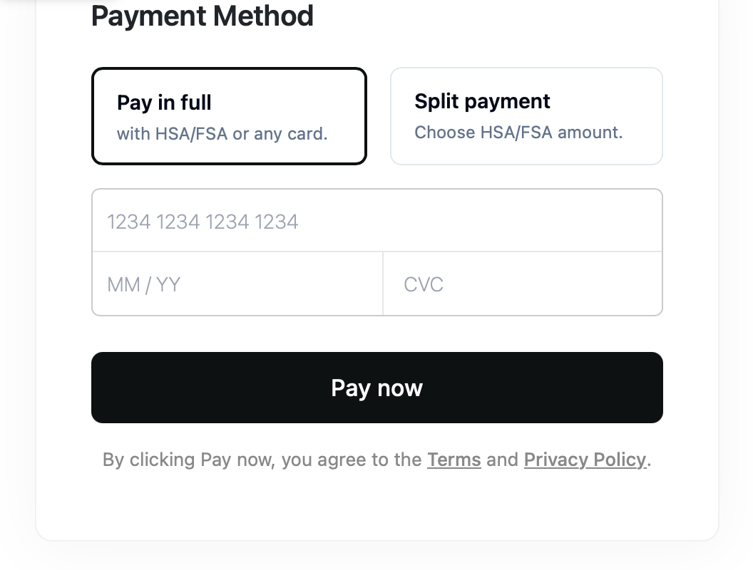 Paying with an HSA/FSA card