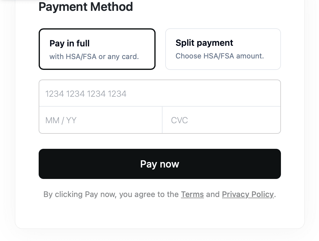 Paying with an HSA/FSA card